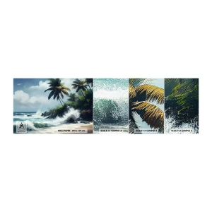 Mostră de Tapet Standard Eco - Pe un țărm tropical - plajă, Tropical, palmier - 100x30 cm