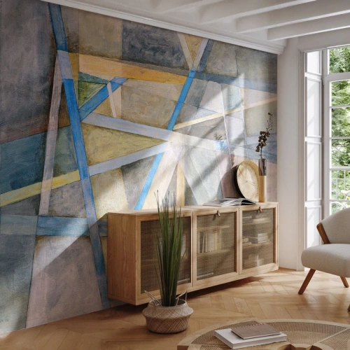 Tapet Premium Sand - Drept sau de-a curmezișul? - Abstracția, Bucată, Model modern - 350x256 cm