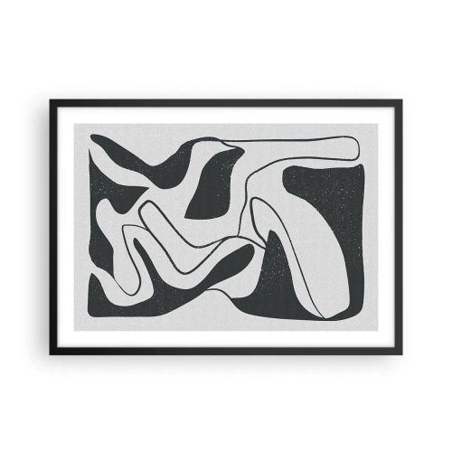 Poster în ramă neagră - Distracție abstractă în labirint - 70x50 cm