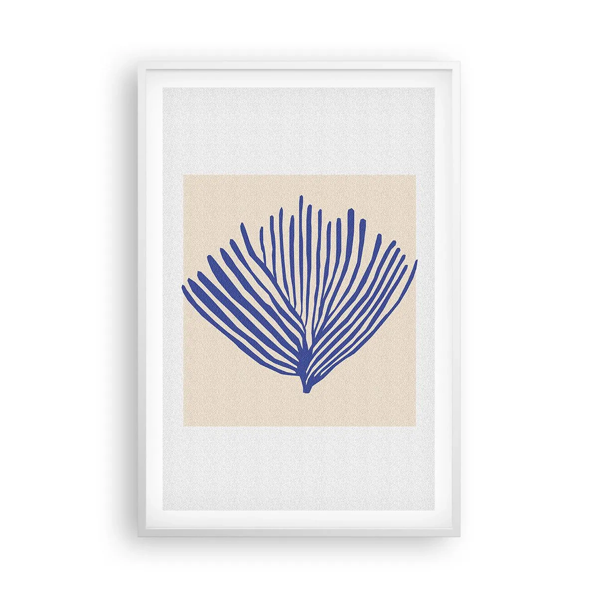 Poster în ramă albă - Evantai albastru - 61x91 cm