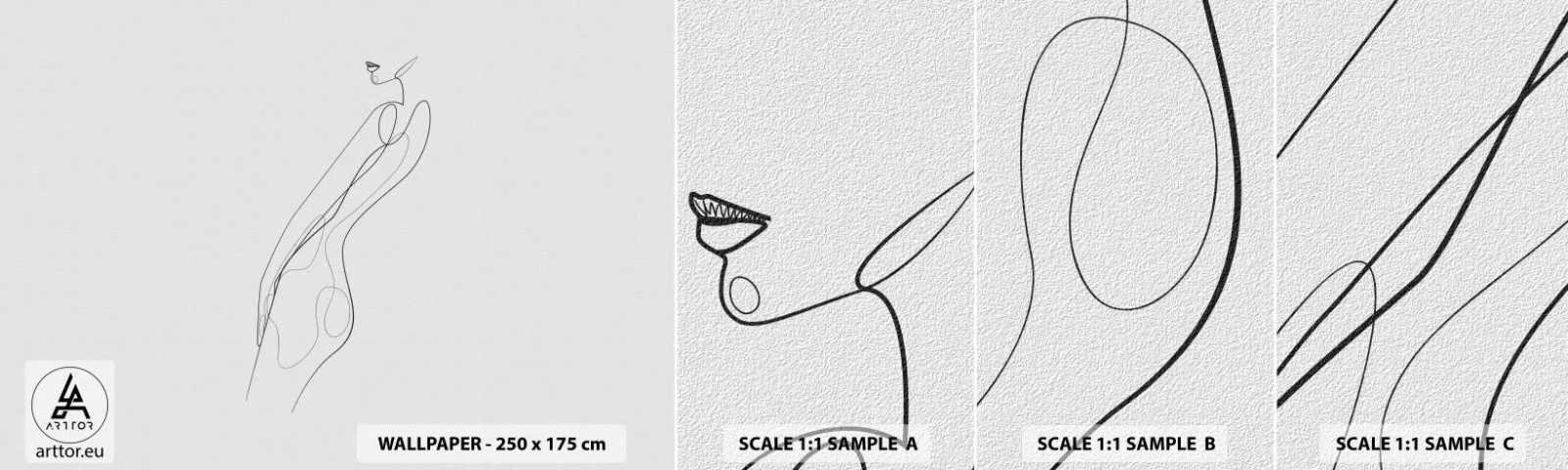 Mostră de Tapet Standard Eco - Abia o promisiune - Femeie, Grafică, Corpul Femeii - 100x30 cm