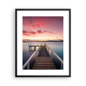 Poster în ramă neagră - Flacăra blândă a serii - 40x50 cm