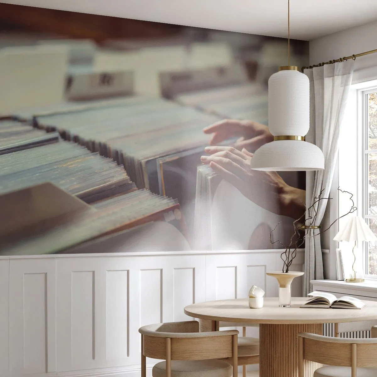 Tapet Standard Eco - În căutarea emoției - Vinil, Muzică, Magazin de muzica - 400x280 cm