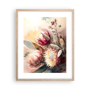 Poster în ramă de stejar deschis - Profil și en face - 40x50 cm