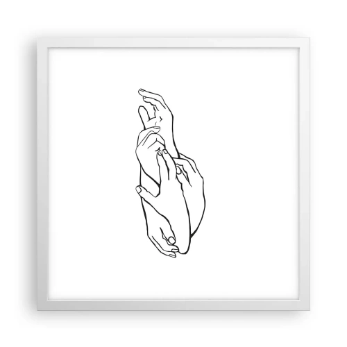 Poster în ramă albă - Atingere bună - 40x40 cm