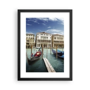 Poster în ramă neagră - Palate în albastru - 30x40 cm