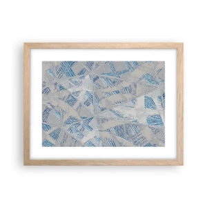 Poster în ramă de stejar deschis - Într-un labirint de gri-albastru - 40x30 cm