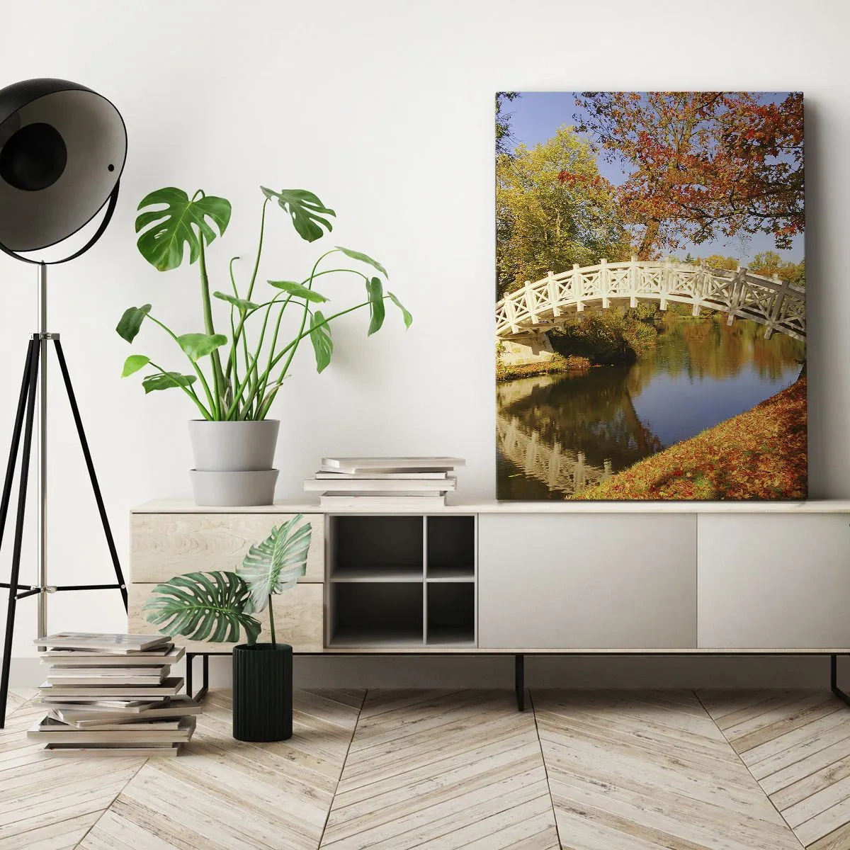 Tablou pe pânză - Pe podul alb al suspinelor - 45x80 cm