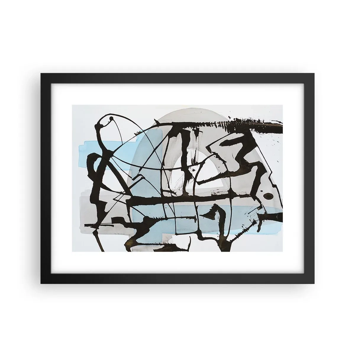 Poster în ramă neagră - Cu toate acestea, albastru - 40x30 cm