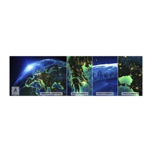Mostră tapet autocolant Deluxe Sticker - O Europă scânteietoare - Cosmos, Planeta Pământ, Continente - 100x30 cm