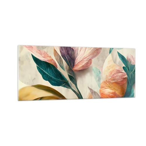 Tablou pe sticlă - Flori din insulele sudice - 100x40 cm