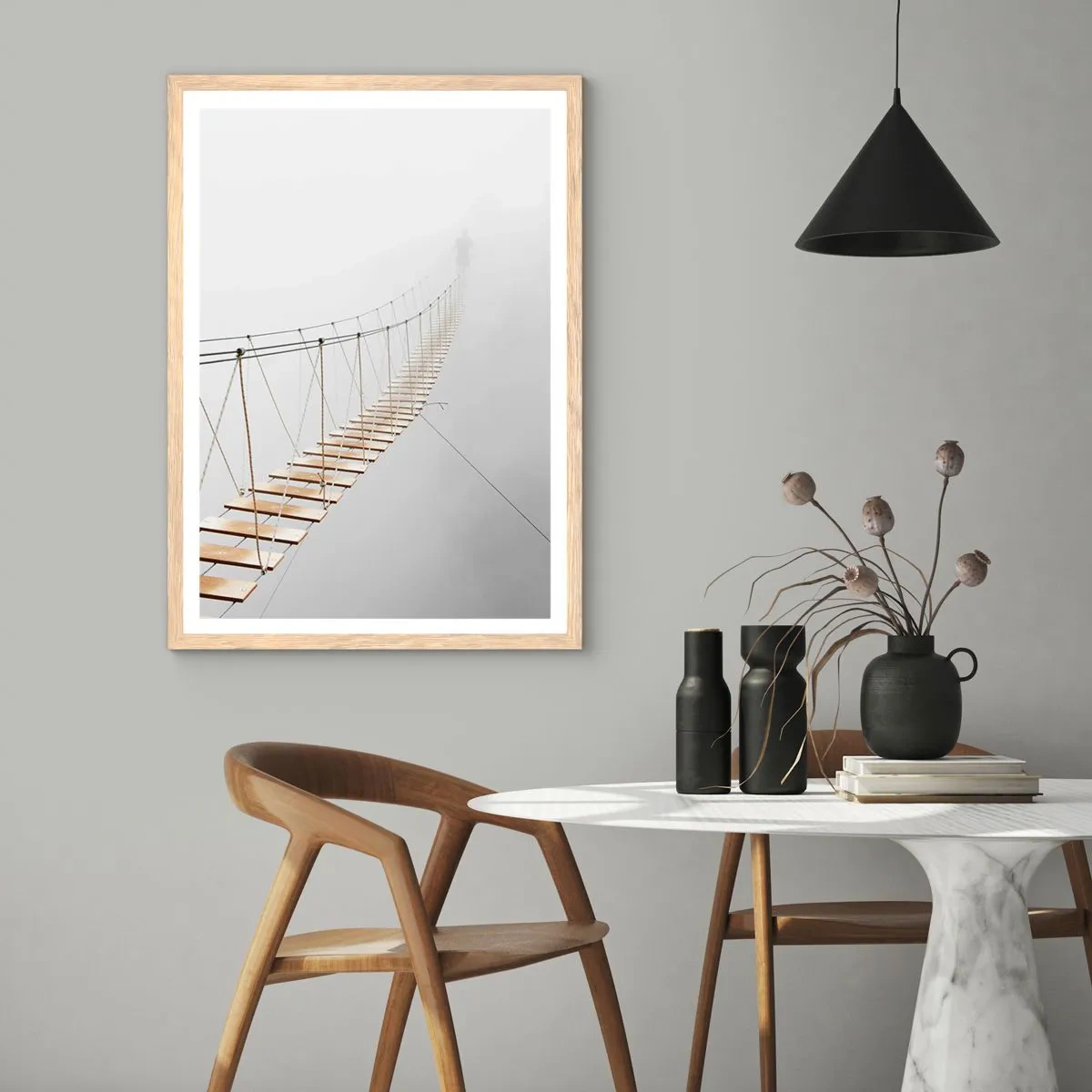 Poster în ramă de stejar deschis - Unde te va duce? - 30x40 cm