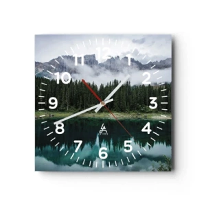 Ceas de perete - Ceas pe sticlă - Liniște, liniște, să nu trezim apa care doarme... - 40x40 cm