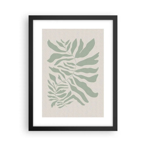 Poster în ramă neagră - Ramura de smarald - 30x40 cm