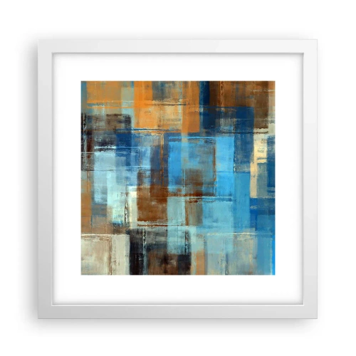 Poster în ramă albă - Prin valul albastru - 30x30 cm