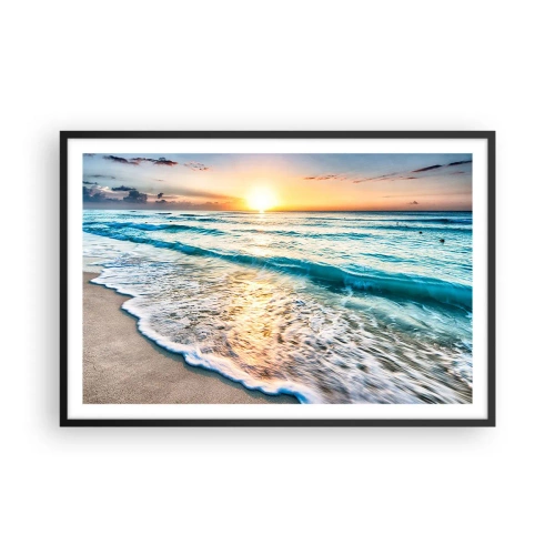Poster în ramă neagră - Priveliștea cu apus de soare - 91x61 cm