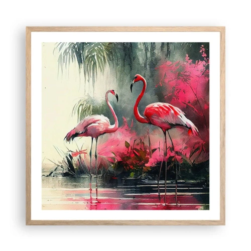 Poster în ramă de stejar deschis - O lecție de farmec natural - 60x60 cm