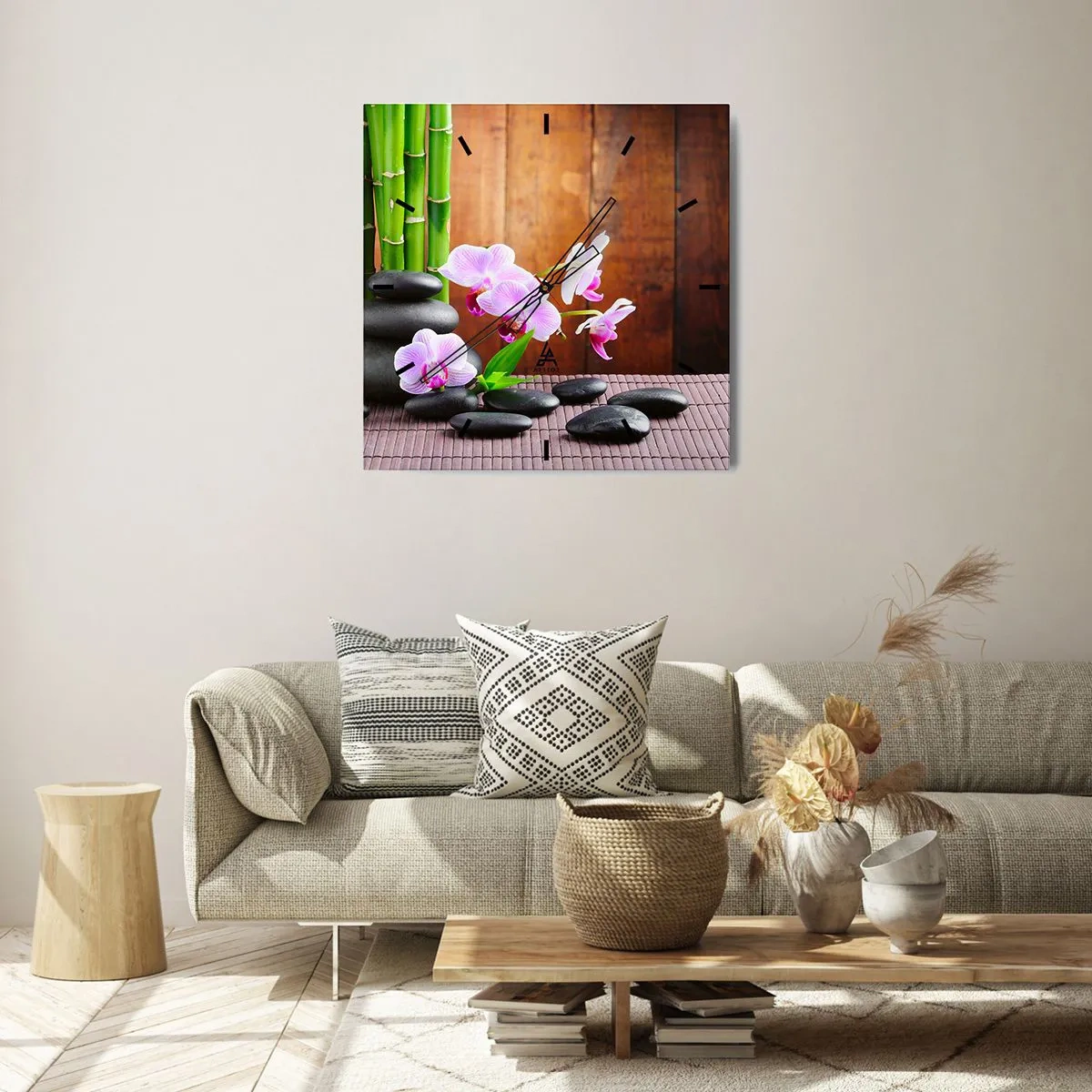 Ceas de perete - Ceas pe sticlă - Experimentați deliciile Orientului - 40x40 cm