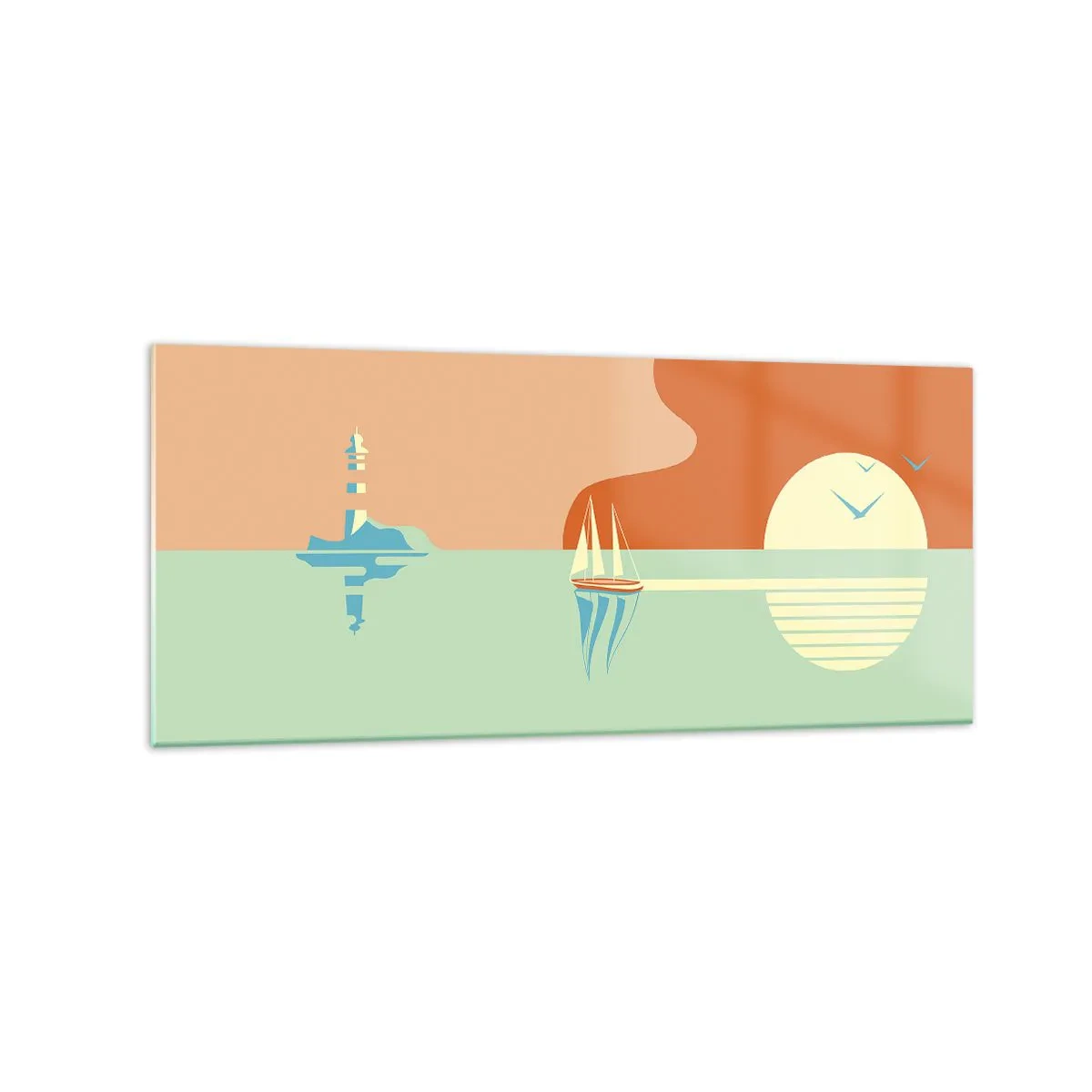 Tablou pe sticlă - Peisaj marin perfect - 120x50 cm