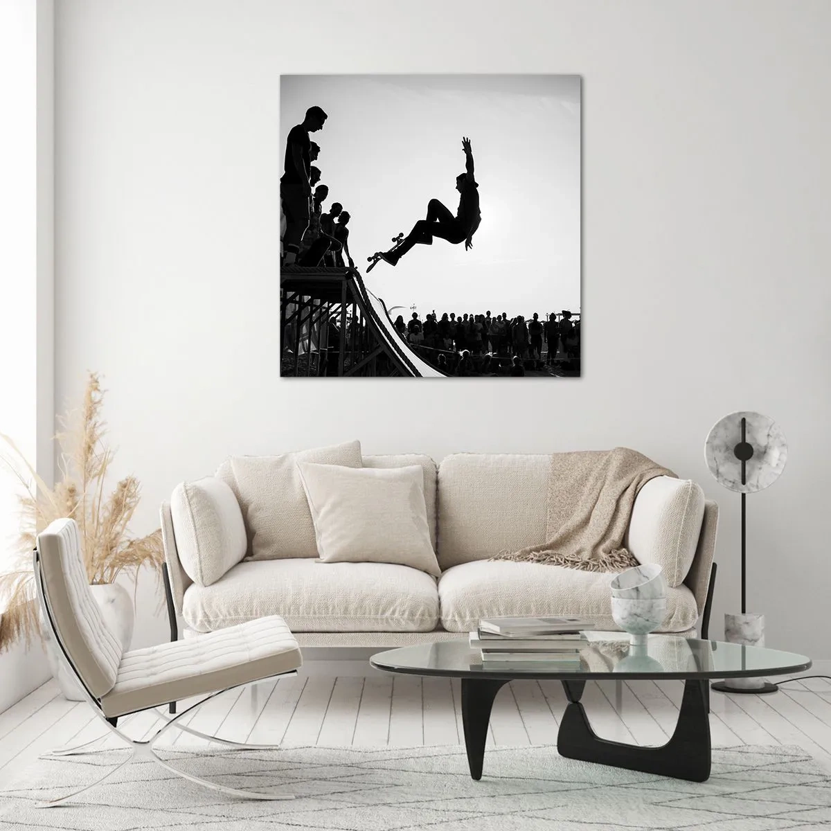 Tablou pe sticlă - Eroi și spectatori - 70x70 cm