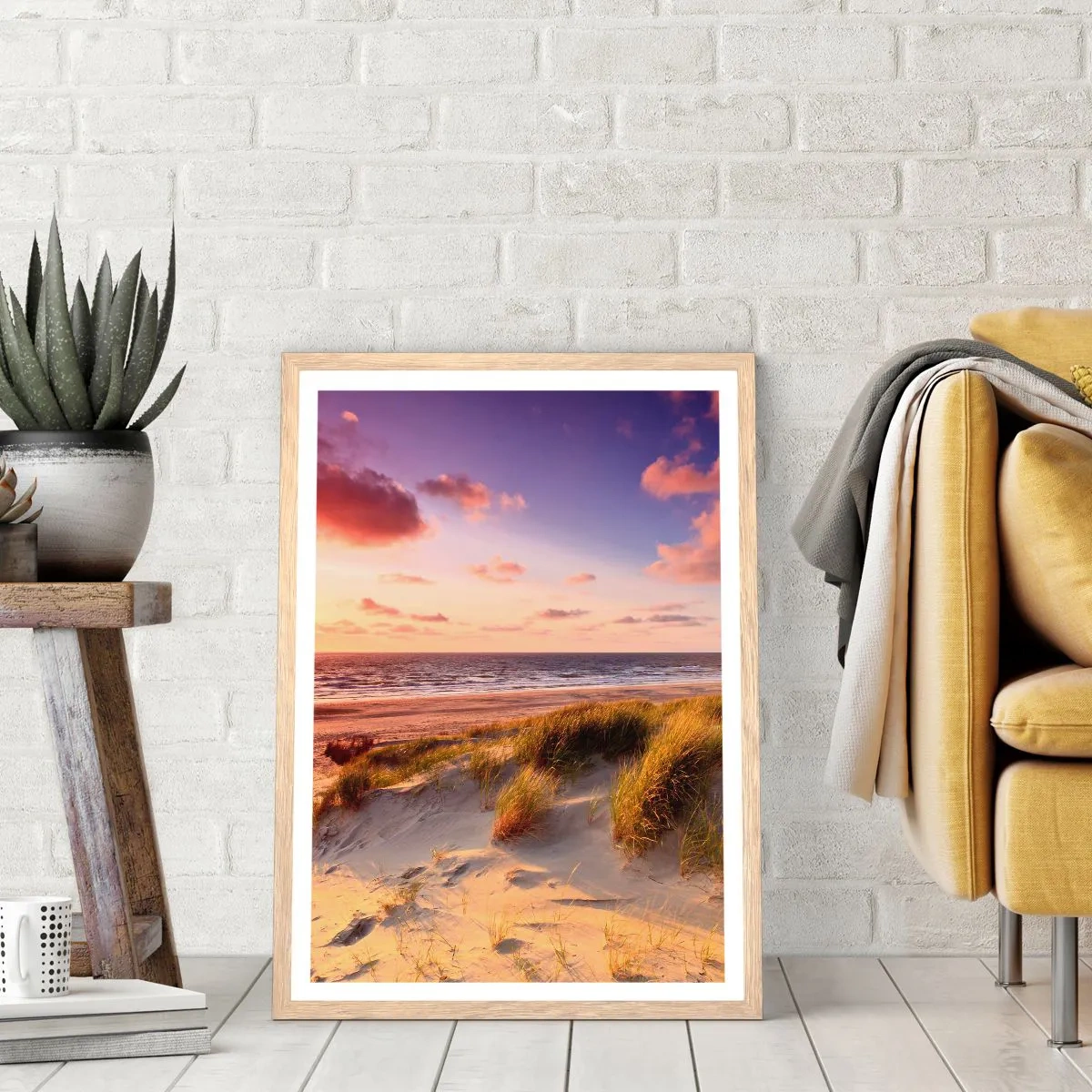 Poster în ramă de stejar deschis - Deja aerul de vară miroase - 50x70 cm