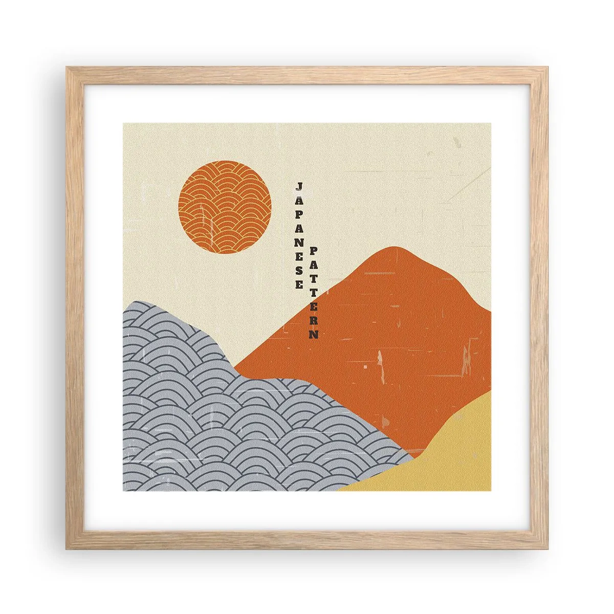 Poster în ramă de stejar deschis - În stil japonez - 40x40 cm