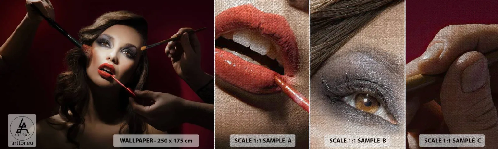 Mostră tapet Premium Canvas - Frumoasă visătoare - Femeie, Inventa, Actriţă - 100x30 cm