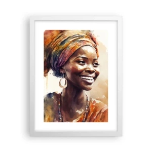 Poster în ramă albă - Regina africană - 30x40 cm