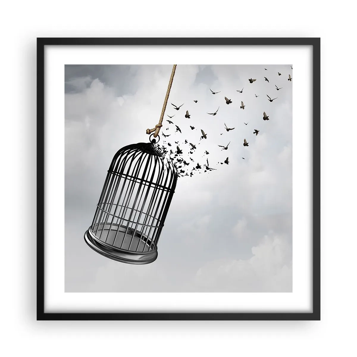 Poster în ramă neagră - Credință...Speranță...Libertate! - 50x50 cm