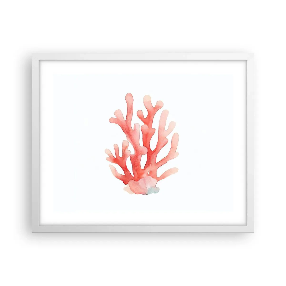 Poster în ramă albă - Culoare de coral - 50x40 cm