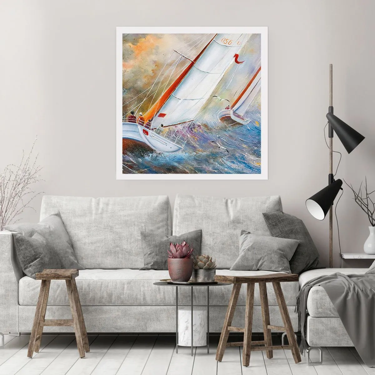 Poster - Alergătoare pe valuri - 30x30 cm