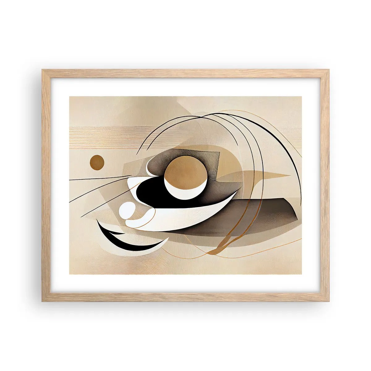 Poster în ramă de stejar deschis - Compoziție - nucleu - 50x40 cm