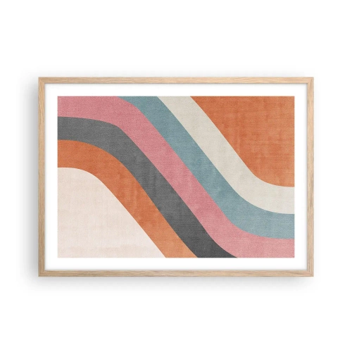 Poster în ramă de stejar deschis - Compoziție diagonală - mișcare - 70x50 cm