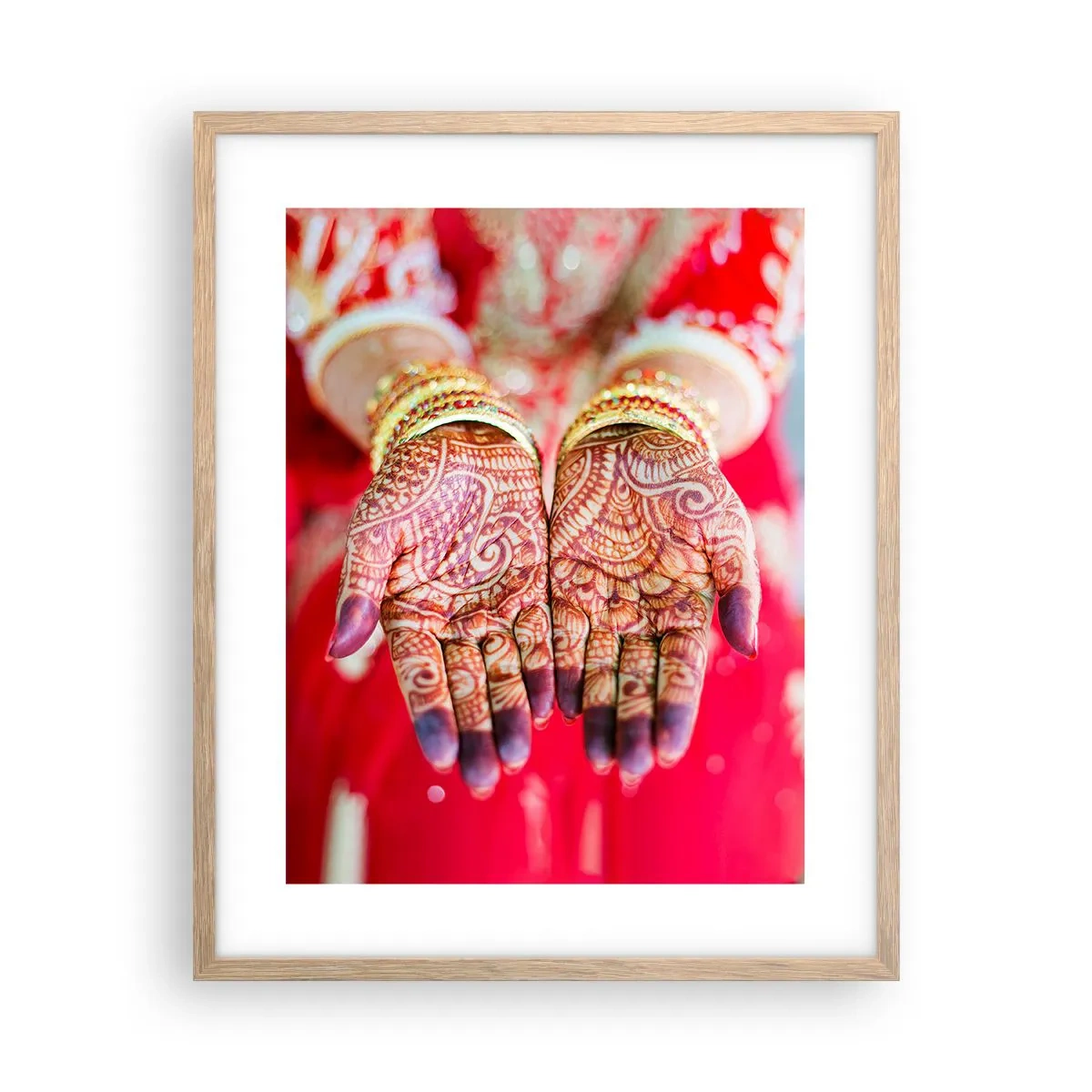 Poster în ramă de stejar deschis - Gata să prindă fericirea - 40x50 cm