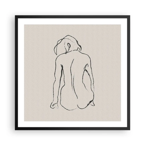 Poster în ramă neagră - Nud de fată - 60x60 cm