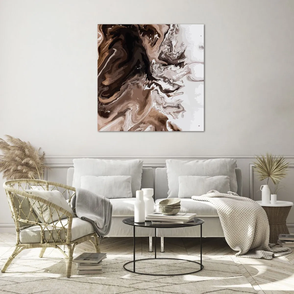 Tablou pe sticlă - Cadrilul culorilor - 60x60 cm