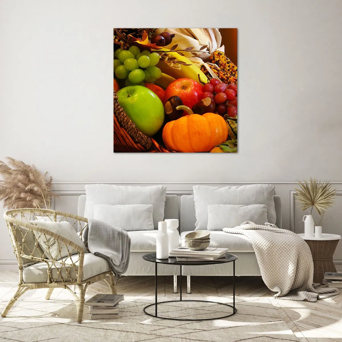Tablou pe sticlă - Coșul de recoltă - 30x30 cm