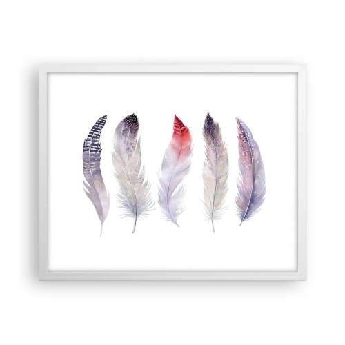 Poster în ramă albă - Delicate ca o ceață multicoloră - 50x40 cm