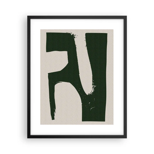 Poster în ramă neagră - Golfuri de alb - 40x50 cm