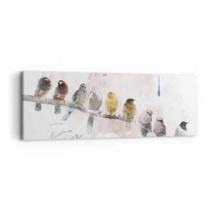 Tablou pe pânză - Întâlnire înaripată - 90x30 cm