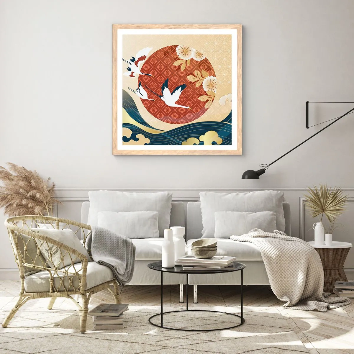 Poster în ramă de stejar deschis - O fabulă japoneză - 50x50 cm