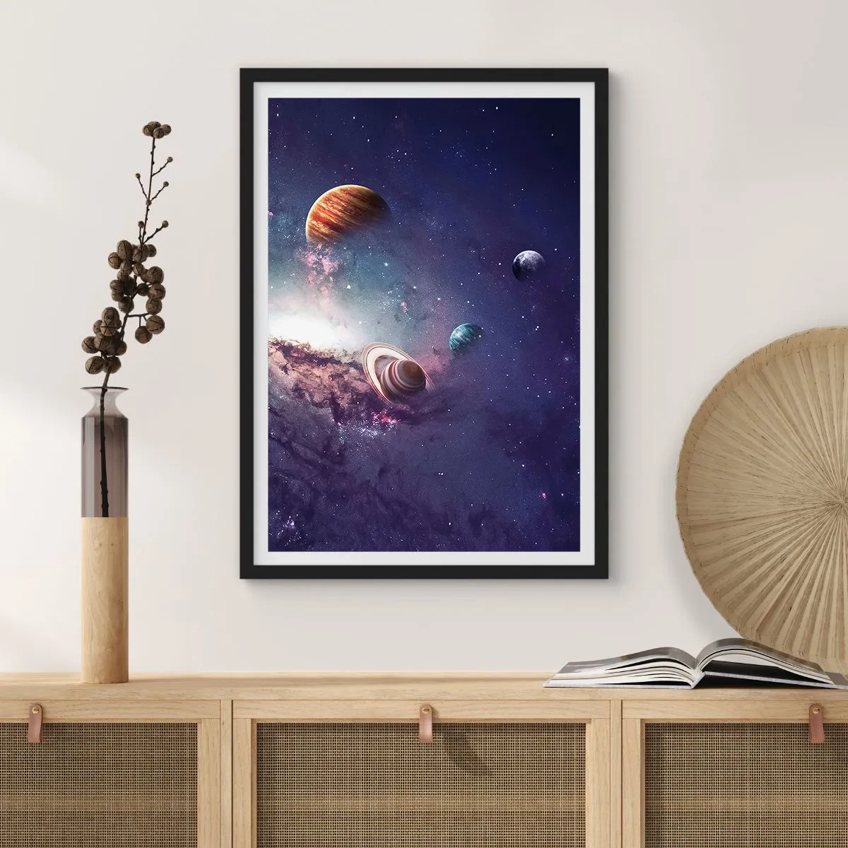 Poster în ramă neagră - Sistemul de dans solar - 61x91 cm