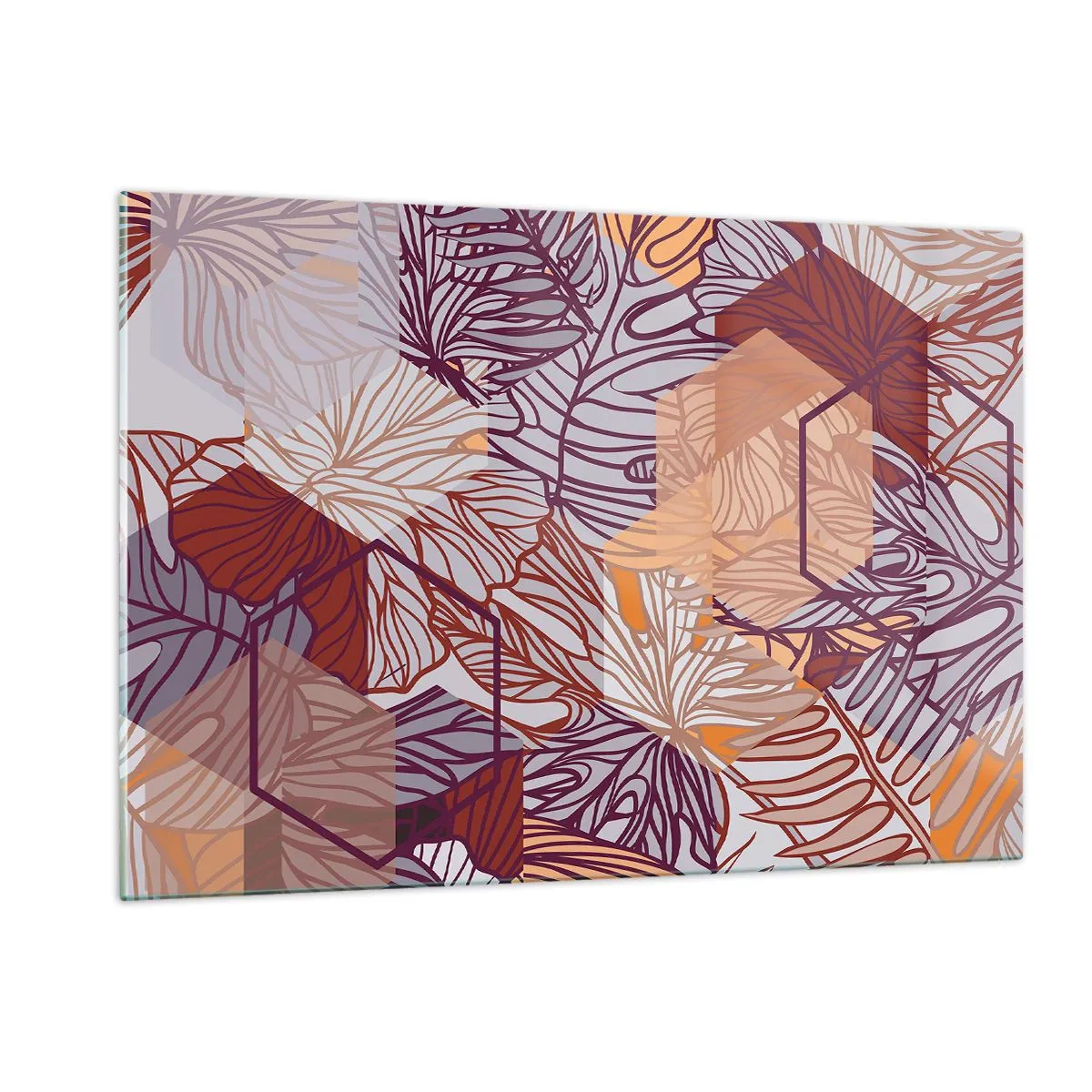 Tablou pe sticlă - Relația imposibilă dintre geometrie și natură - 120x80 cm