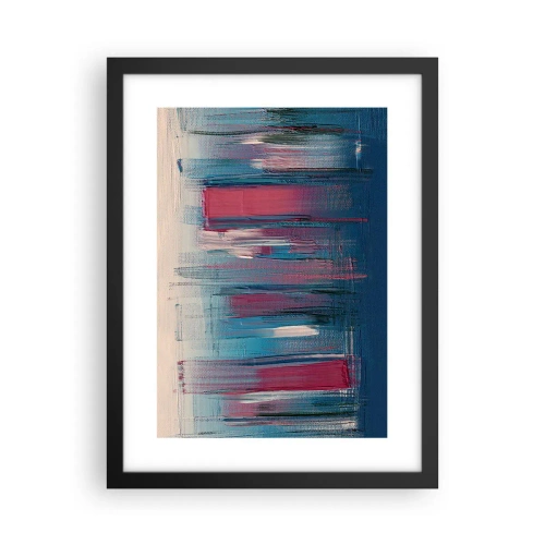 Poster în ramă neagră - Compoziție verticală în albastru și roșu - 30x40 cm