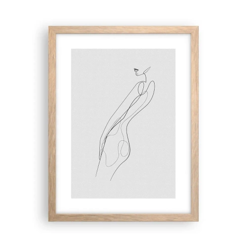 Poster în ramă de stejar deschis - Abia o promisiune - 30x40 cm