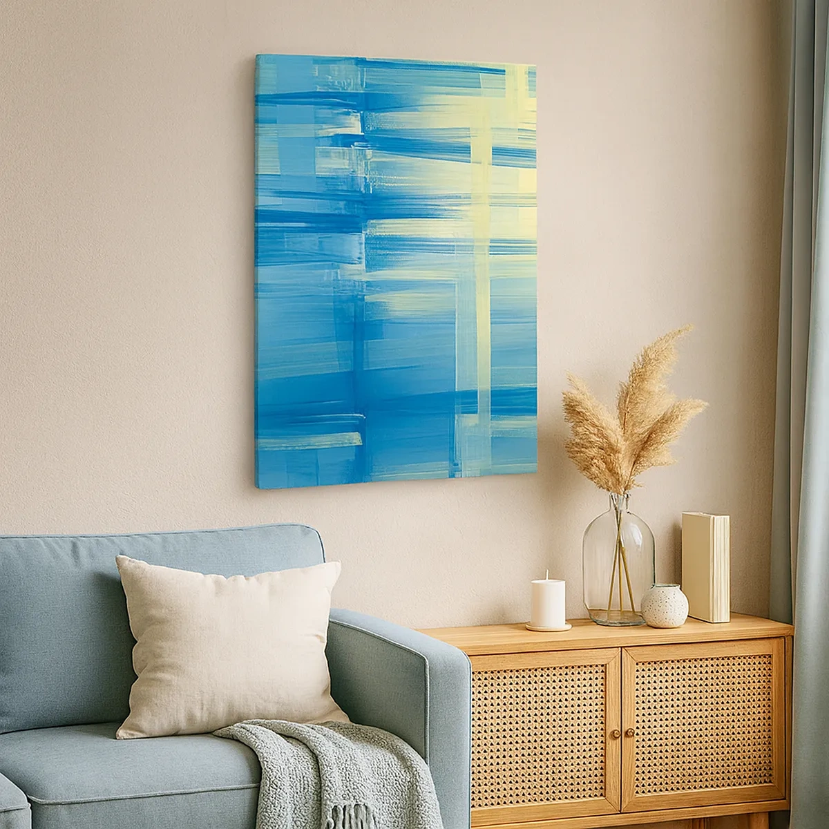 Tablou pe pânză - Compoziție în turcoaz - 50x70 cm