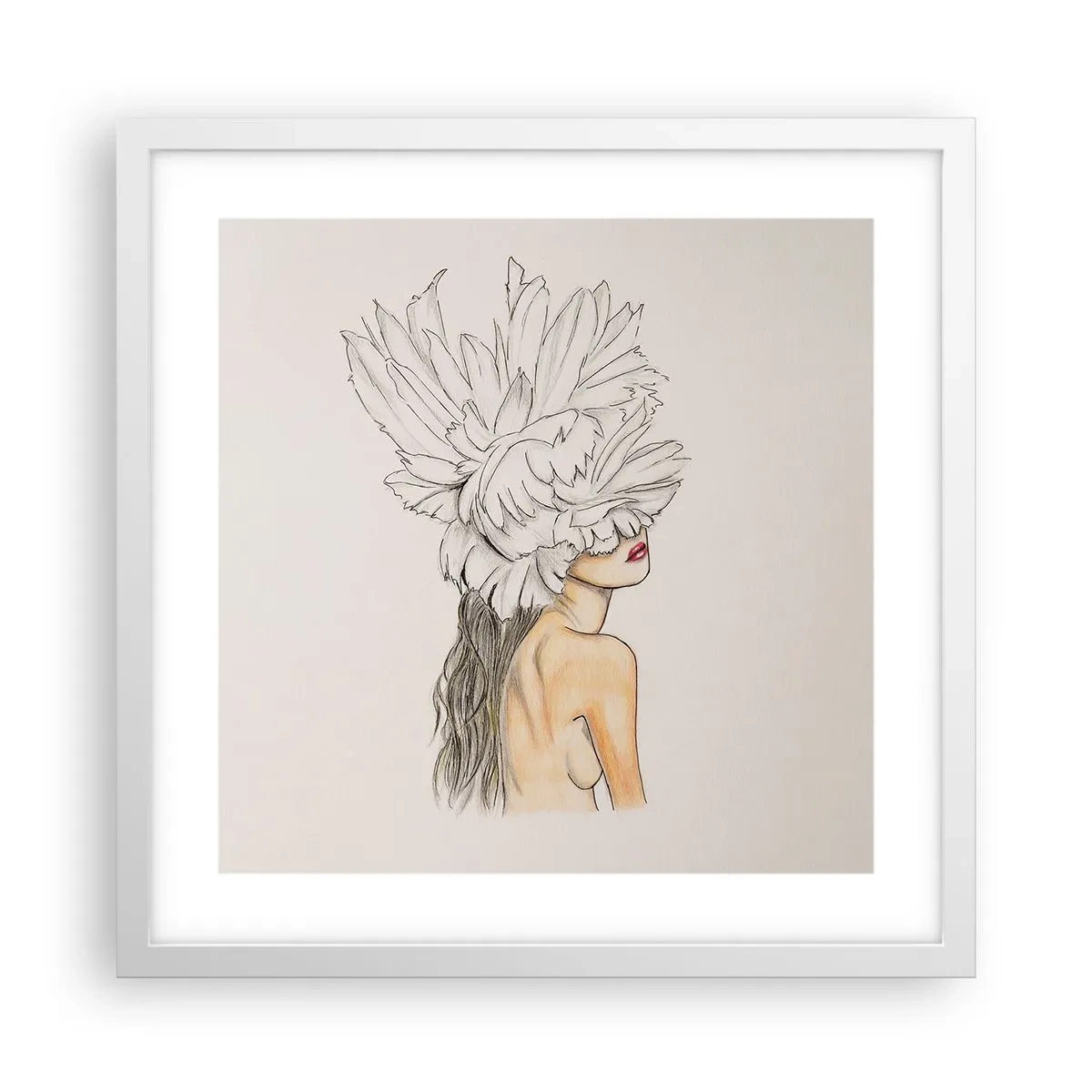 Poster în ramă albă - Frumusețe încoronată - 40x40 cm