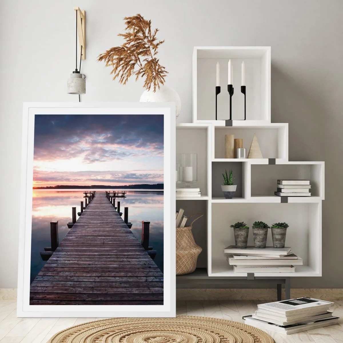 Poster în ramă albă - Granița tăcută dintre zi și noapte - 70x100 cm