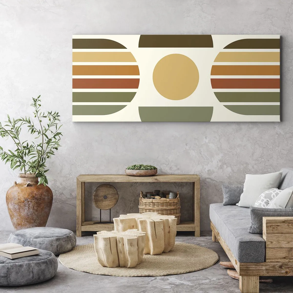 Tablou pe pânză - În culorile pământului - 100x40 cm