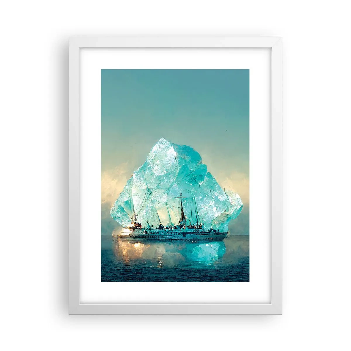Poster în ramă albă - Diamant arctic - 30x40 cm